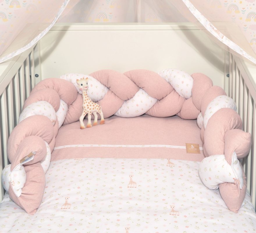 Πλεξούδα τριπλή βαμβακερή 20x200cm με ειδική εσωτερική επένδυση Design 502 Sophie La Girafe