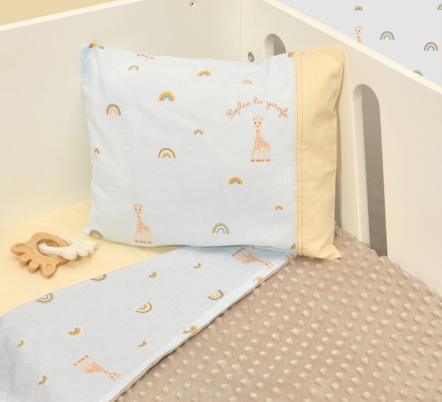 Κουβέρτα Λίκνου Διπλής Όψης Minky Design 504 Sophie La Girafe